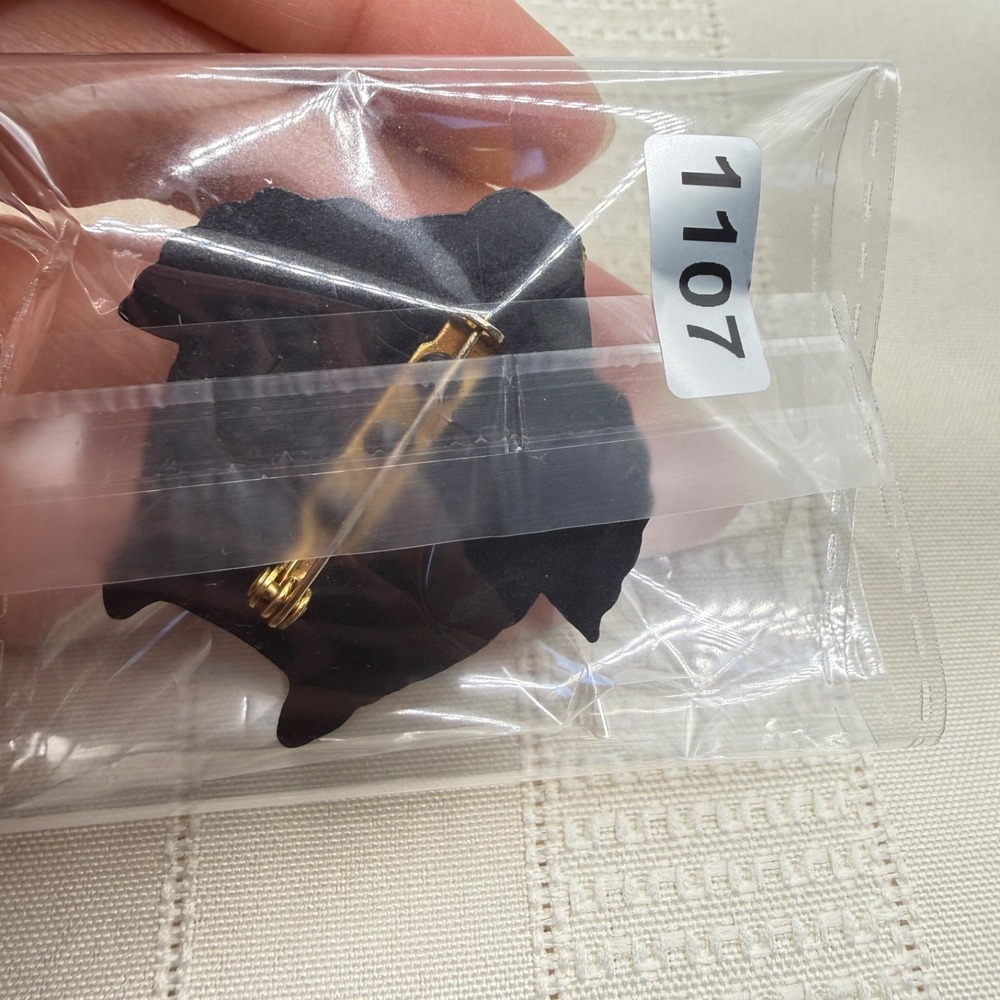 Vintage Hallmark Hoot Black Orange Yellow Wise Ole' Owl Hallowen Brooch Pin - Picture 6 of 6